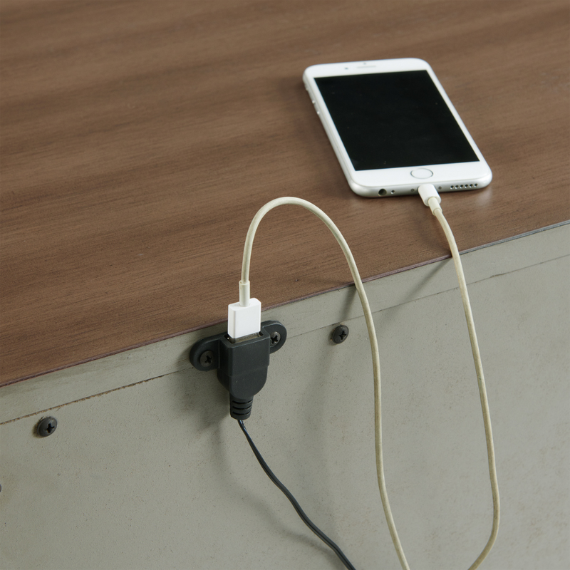 Jolene 2-Drawer Nightstand W/ Usb In Grey (6629944655968)