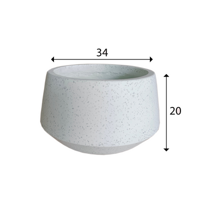 White Terrazzo Indoor/Outdoor Plant Pot By Roots34W*34D*20H.