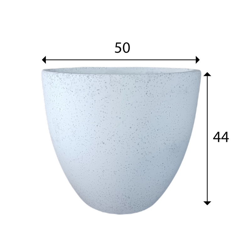 White Terrazzo Indoor/Outdoor Plant Pot By Roots50W*50D*44H.