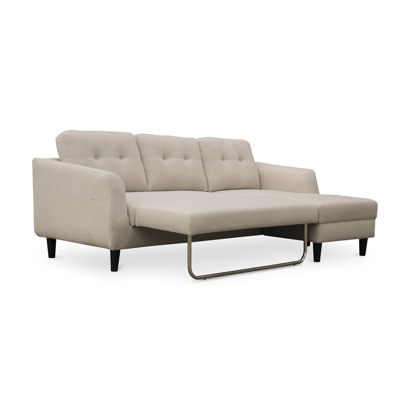 Belagio Sofa Bed With Chaise Beige Left