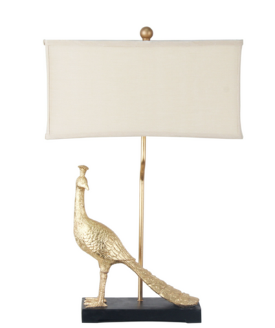 27"H POLY PEACOCKTABLE LAMP (6545475928160)