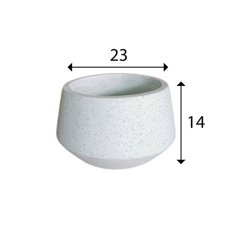 White Terrazzo Indoor/Outdoor Plant Pot By Roots23W*23D*14H.