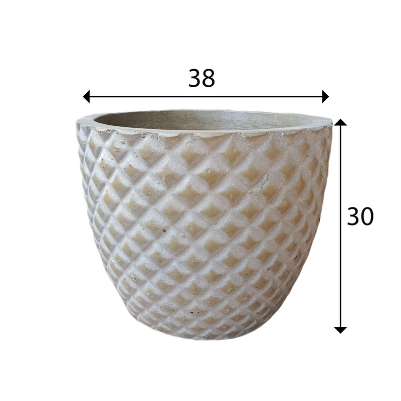 Beige Wash Indoor/Outdoor Plant Pot By Roots38W*38D*30H.