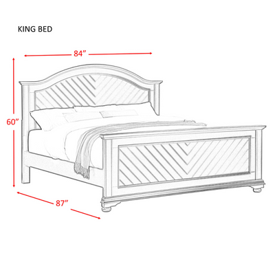 Brook White King Panel Bed