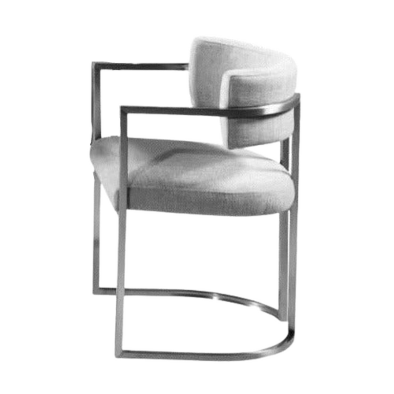 Roots Alexa Grey Linen Dining Chair (6595835428960)