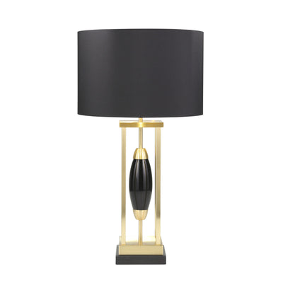 METAL TABLE LAMP W/ A BLACK OVAL CENTER 28.5", BAL (6608471654496)