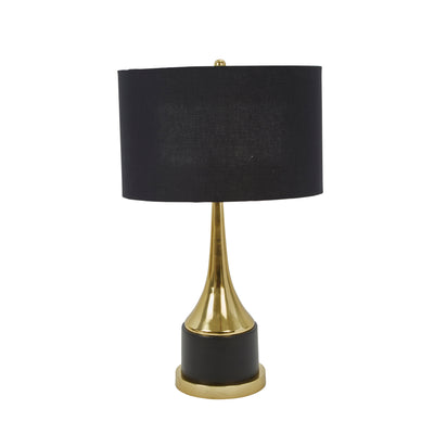 ALUMINUM 28" TRUMPET TABLE LAMP, GOLD/BLACK (6608471949408)