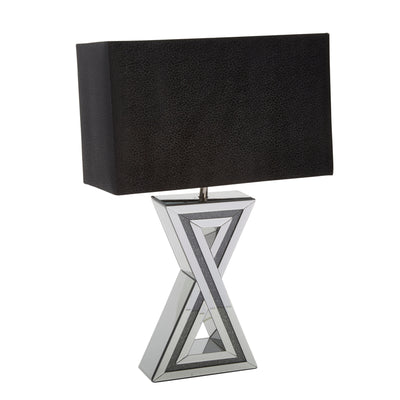 MIRRORED 28" X TABLE LAMP, SILVER (6647146774624)
