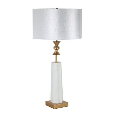 POLYRESIN 34.5" CROWN TABLE LAMP, , WHITE- KD (6647146676320)