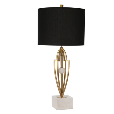 METAL 33.5" TABLE LAMP WITH WHITE MARBLE BASE,GOLD (6608472146016)