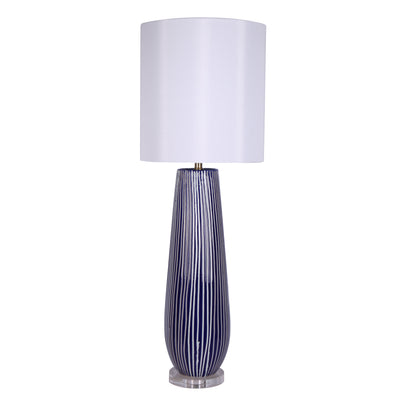 CERAMIC 29" CYLINDER TABLR LAMP, BLUE (6608473063520)