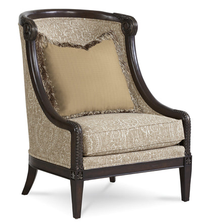 Giovanna Azure - Carved Wood Accent Chair - Al Rugaib Furniture (4568177672288)