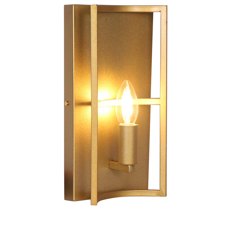 METAL CAGE WALL SCONCE, GOLD