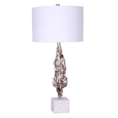 POLYRESIN TABLE LAMP, SILVER (6608474013792)