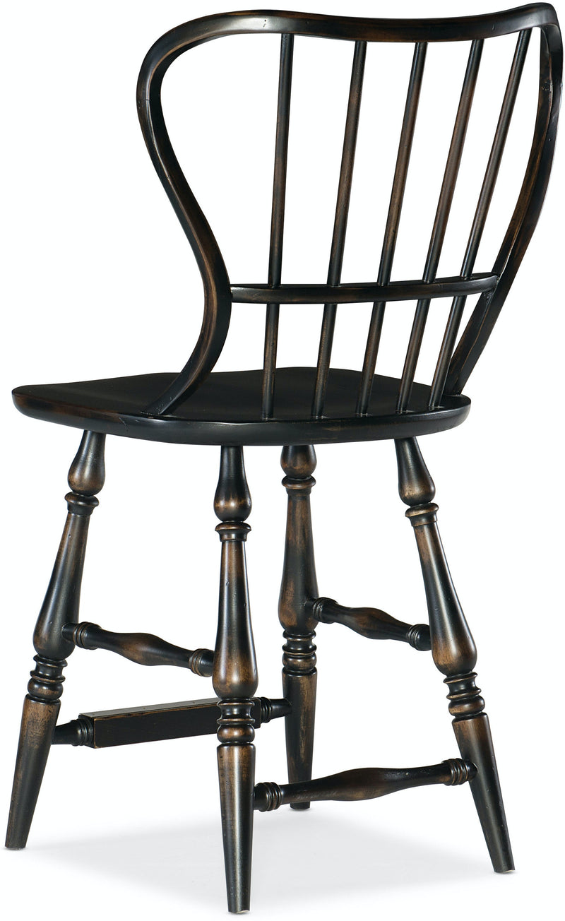 Spindle Back Counter Stool-Black (4688710238304)