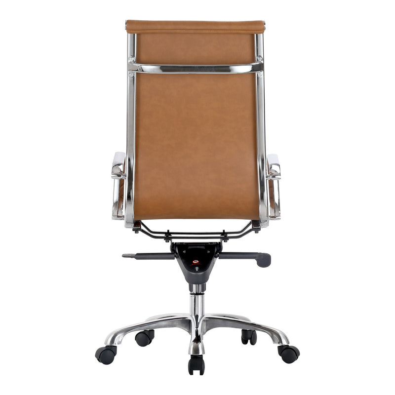 Studio Swivel Office Chair High Back Tan Vegan Leather