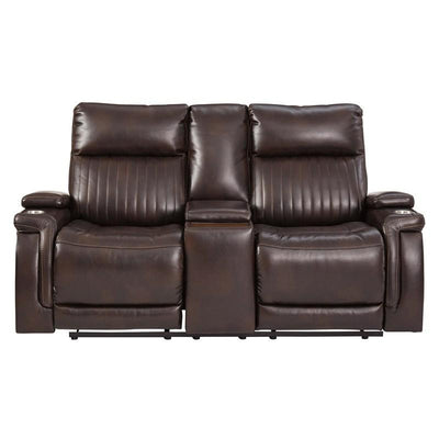Team Time Dual Power Reclining Loveseat with Console (6570769285216)