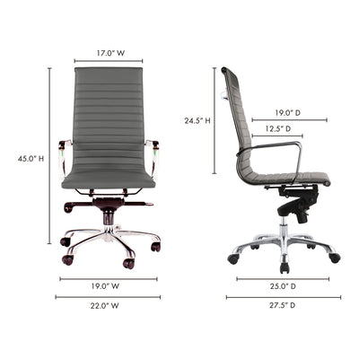 Omega Swivel Office Chair High Back Grey (4583200784480)
