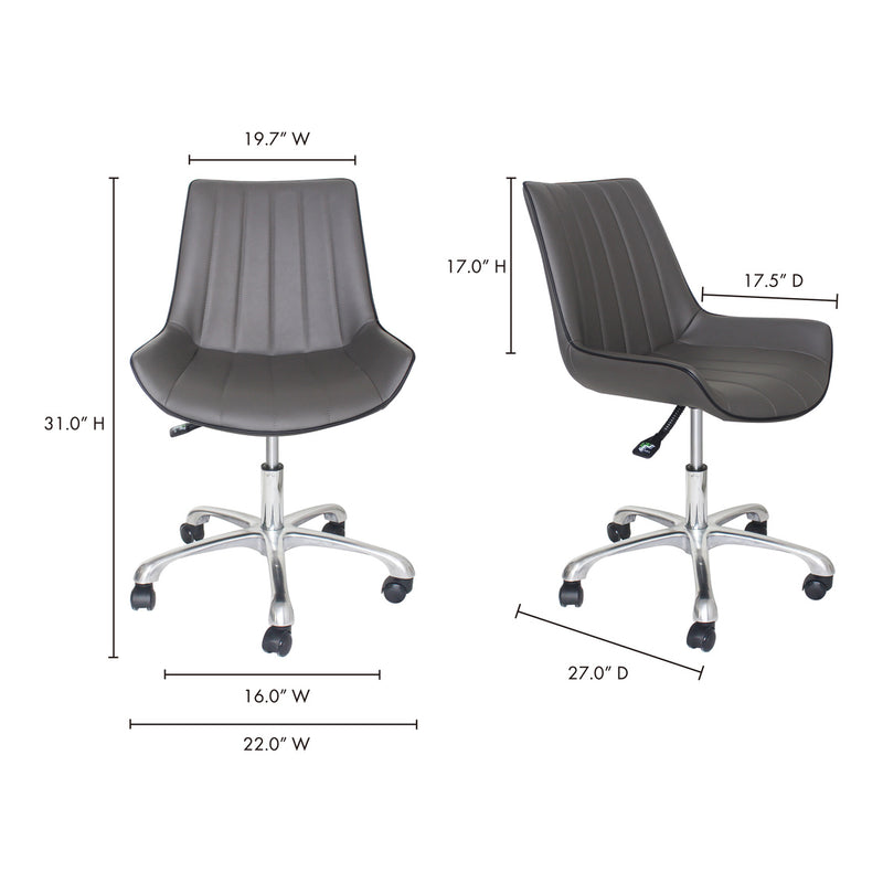 Mack Swivel Office Chair Grey (4583229915232)