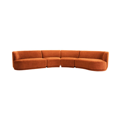 Yoon Eclipse Modular Sectional Chaise Right Fired Rust