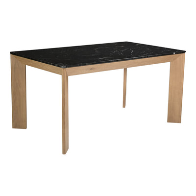 Angle Marble Dining Table Black Rectangular Small