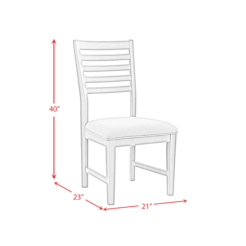 Nashville Grey Dining Table Ladder Back Side Chair (6599973896288)