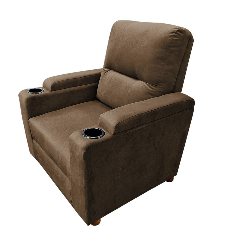 In House Cinema Chair Upholstered With Velvet And Cup Holders- Brown-906192-Br (6613426077792)