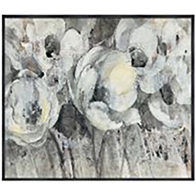 43X37 FLOWERS ON CANVAS, GRAY (6608475455584)