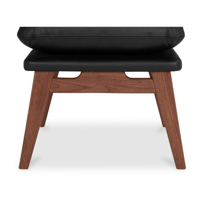 Asta Ottoman Black Leather