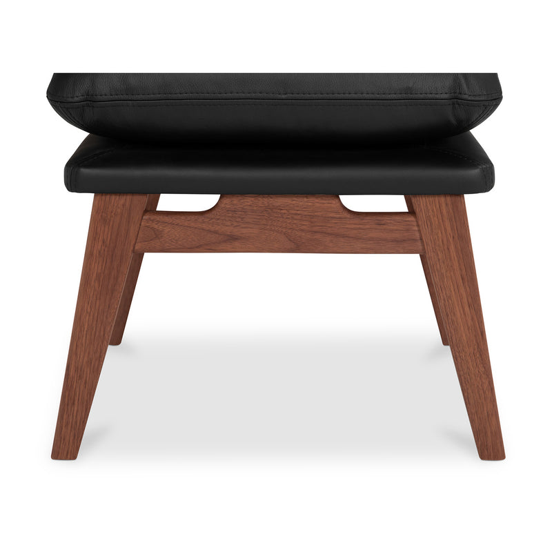 Asta Ottoman Black Leather