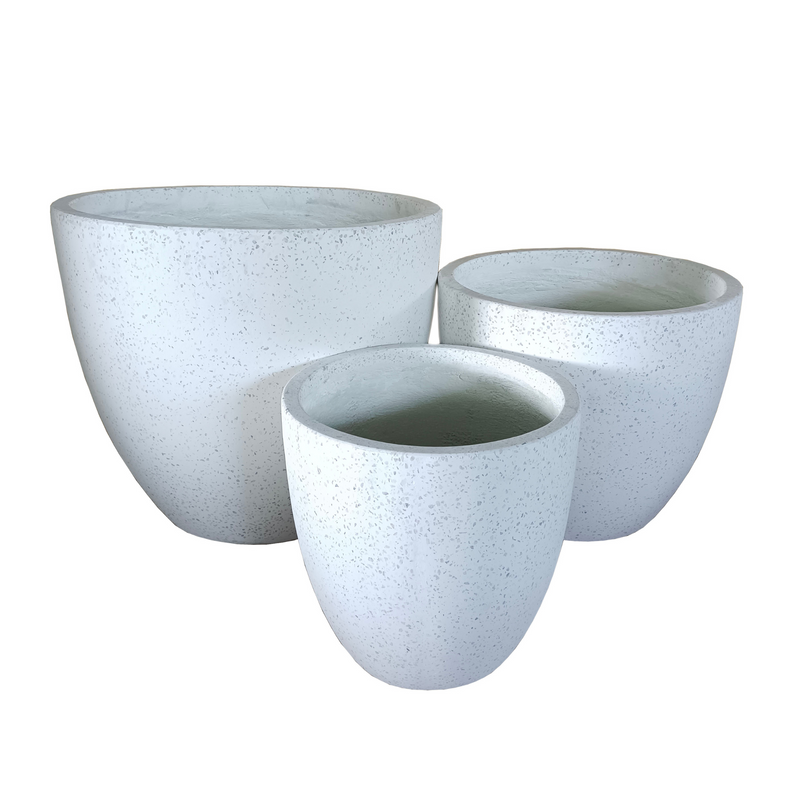 White Terrazzo Indoor/Outdoor Plant Pot By Roots30W*30D*29H.