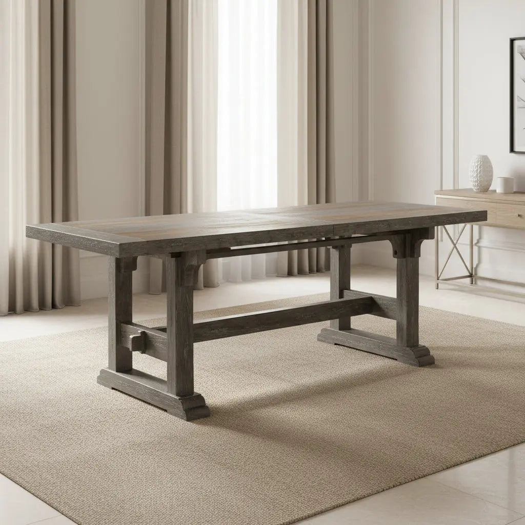 84in Rectangular Dining Table w-2/22in Leaves Dining Tables| Hooker