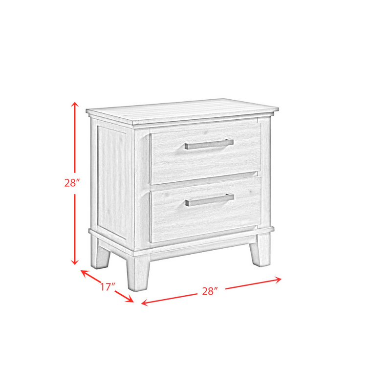 Jolene 2-Drawer Nightstand W/ Usb In Grey (6629944655968)