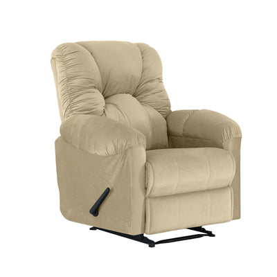 American Polo Recliner Rocking Velvet Chair Upholstered With Controllable Back للتحكم - Beige-906194-P (6613422407776)