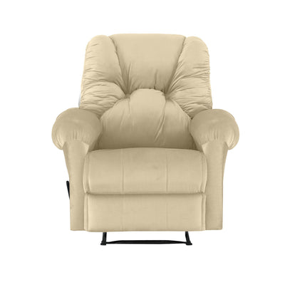 American Polo Classical Velvet Recliner Upholstered Chair with Controllable Back  - Beige-906193-P (6613422014560)
