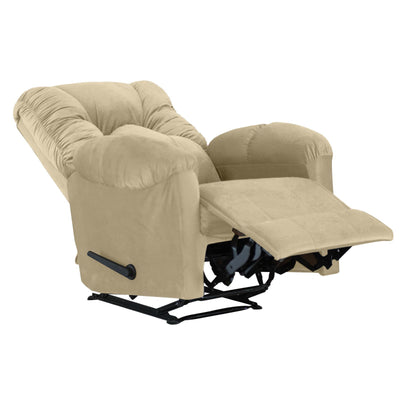 American Polo Recliner Rocking Velvet Chair Upholstered With Controllable Back للتحكم - Beige-906194-P (6613422407776)