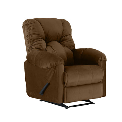 American Polo Classical Velvet Recliner Upholstered Chair with Controllable Back  - Light Brown-906193-BE (6613422178400)
