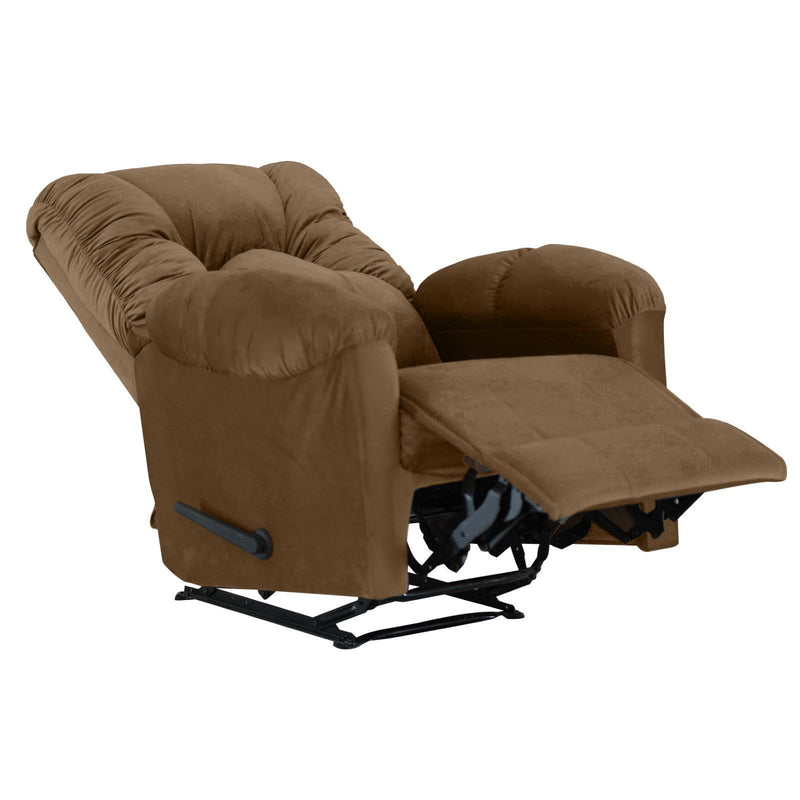 American Polo Recliner Rocking Velvet Chair Upholstered With Controllable Back للتحكم - Light Brown-906194-BE (6613422571616)