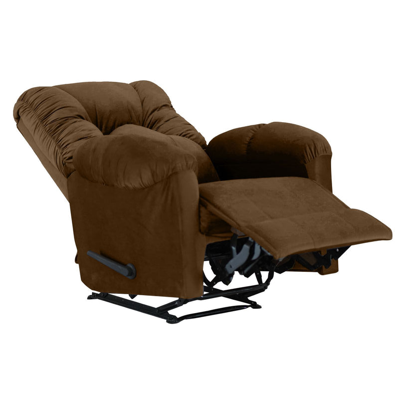 American Polo Recliner Rocking and Rotating Velvet Chair Upholstered With Controllable Back - Brown-906195-BR (6613422899296)