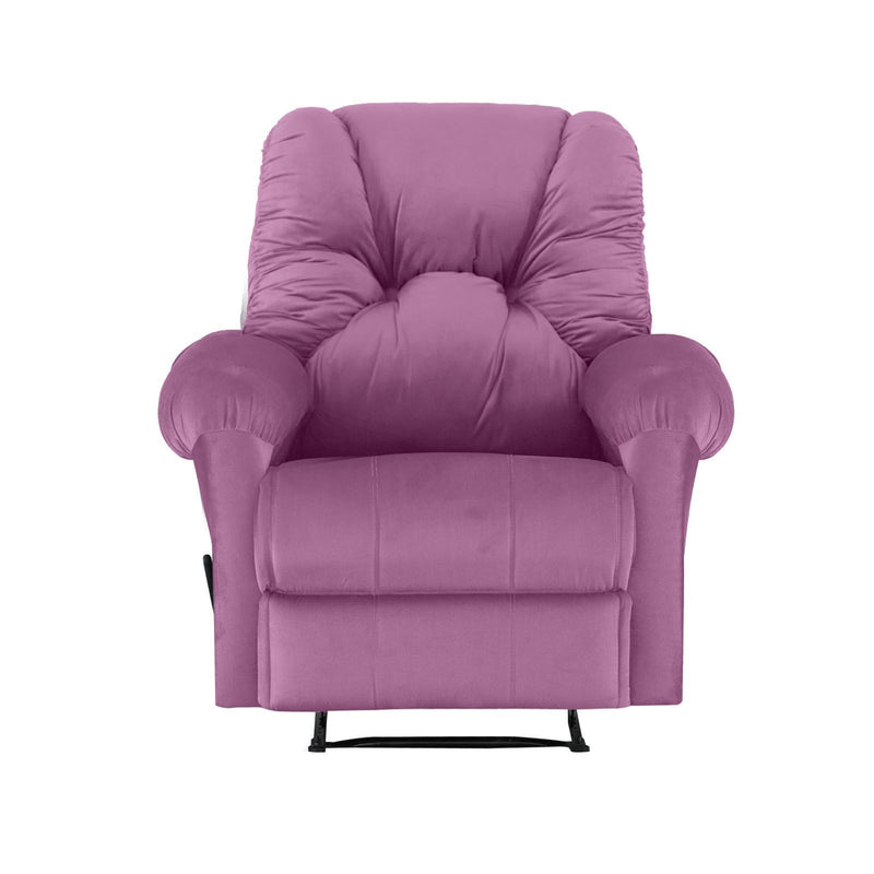 American Polo Recliner Rocking and Rotating Velvet Chair Upholstered With Controllable Back - Purple-906195-PU (6613423030368)