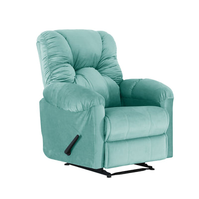 American Polo Recliner Rocking and Rotating Velvet Chair Upholstered With Controllable Back - Turqouise-906195-TU (6613423095904)