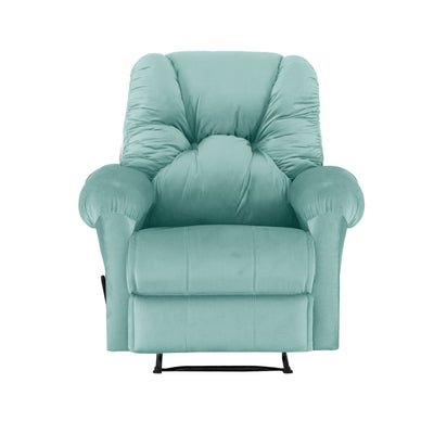 American Polo Recliner Rocking and Rotating Velvet Chair Upholstered With Controllable Back - Turqouise-906195-TU (6613423095904)