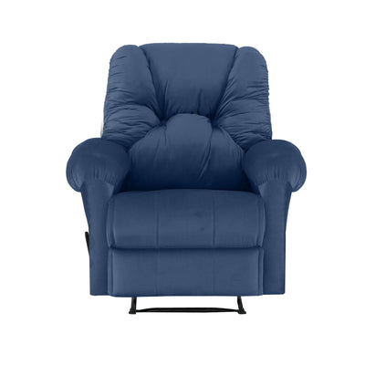 American Polo Recliner Rocking Velvet Chair Upholstered With Controllable Back للتحكم - Blue-906194-B (6613422473312)