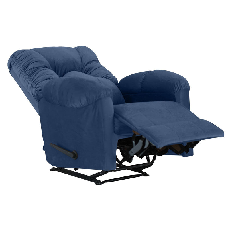 American Polo Classical Velvet Recliner Upholstered Chair with Controllable Back  - Blue-906193-B (6613422080096)