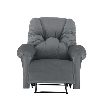 American Polo Recliner Rocking and Rotating Velvet Chair Upholstered With Controllable Back - Light Grey-906195-G (6613422997600)