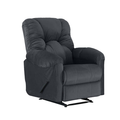 American Polo Recliner Rocking Velvet Chair Upholstered With Controllable Back للتحكم - dark grey-906194-DG (6613422538848)