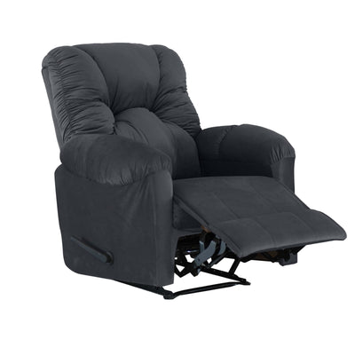 American Polo Classical Velvet Recliner Upholstered Chair with Controllable Back  - dark grey-906193-DG (6613422145632)