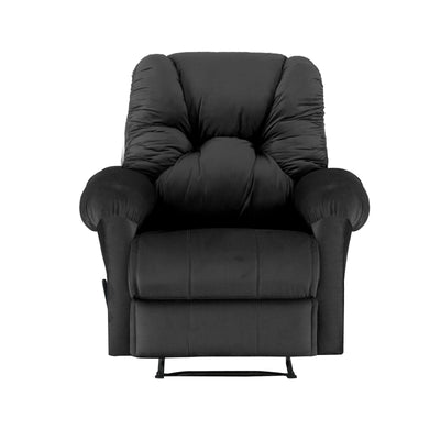 American Polo Classical Velvet Recliner Upholstered Chair with Controllable Back  - Black-906193-BL (6613422047328)