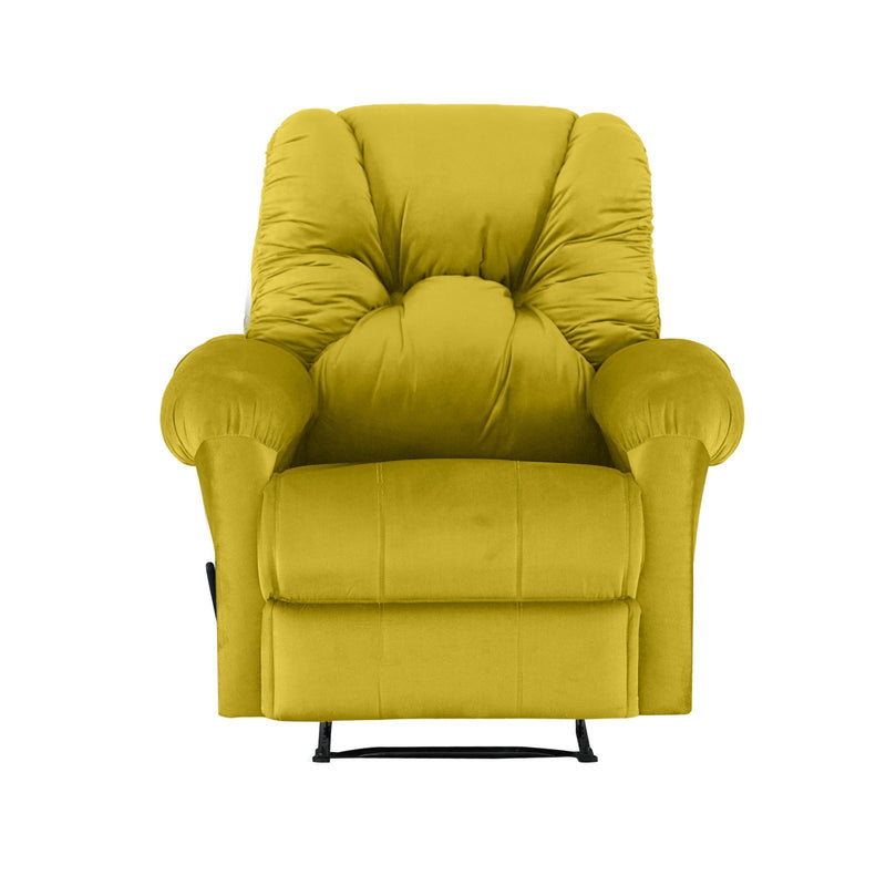 American Polo Recliner Rocking and Rotating Velvet Chair Upholstered With Controllable Back - Yellow-906195-TE (6613423128672)