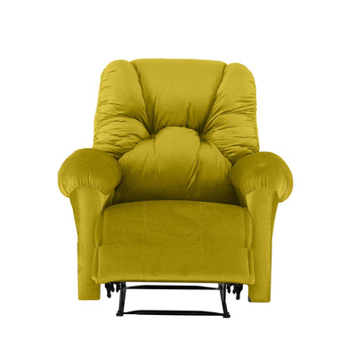 American Polo Recliner Rocking and Rotating Velvet Chair Upholstered With Controllable Back - Yellow-906195-TE (6613423128672)